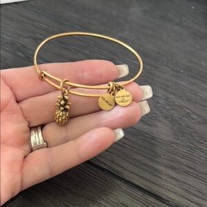 Alex and Ani Gold Pineapple Charm Bracelet
